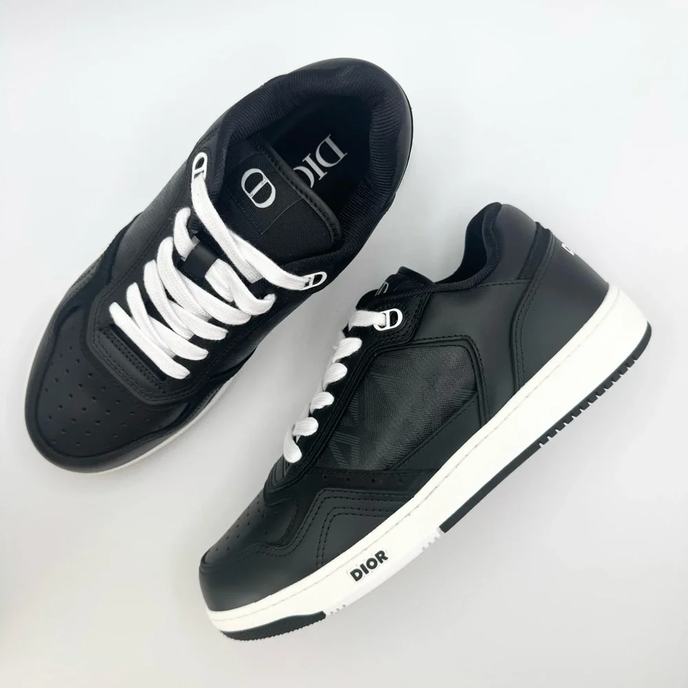 NEW Men Dior Black B27 Low Top CD Diamond Logo Sneakers Trainers Lace Up Shoes